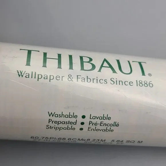 Thibaut Wallpaper T42085 Single Roll Yellow Gray Color NEW Washable PrePasted